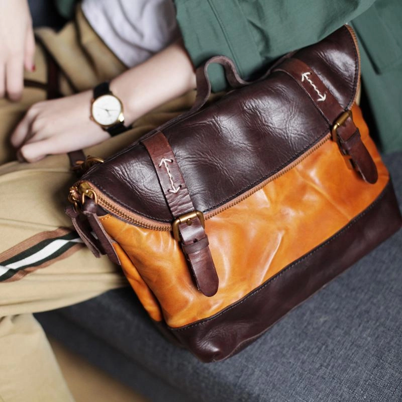 Brown Womens Leather Satchel Handbag Womens Satchel Shoulder Handbags Purse for Ladies Elegant Texture