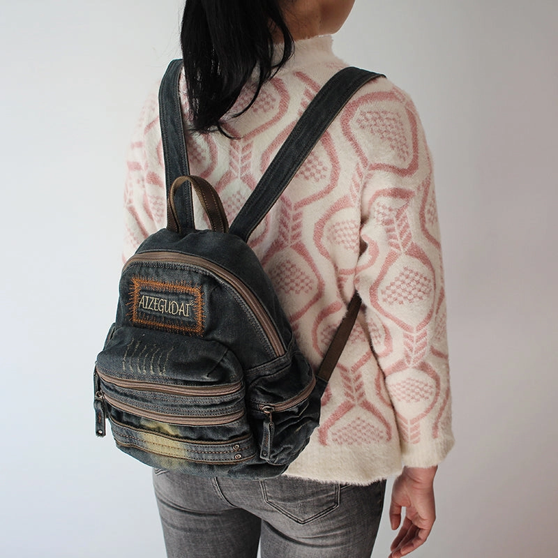 Utility Pouch Camping Trip Quality Crafted Denim Womens Backpack School Backpacks Blue Vintage Denim Backpacks For Women