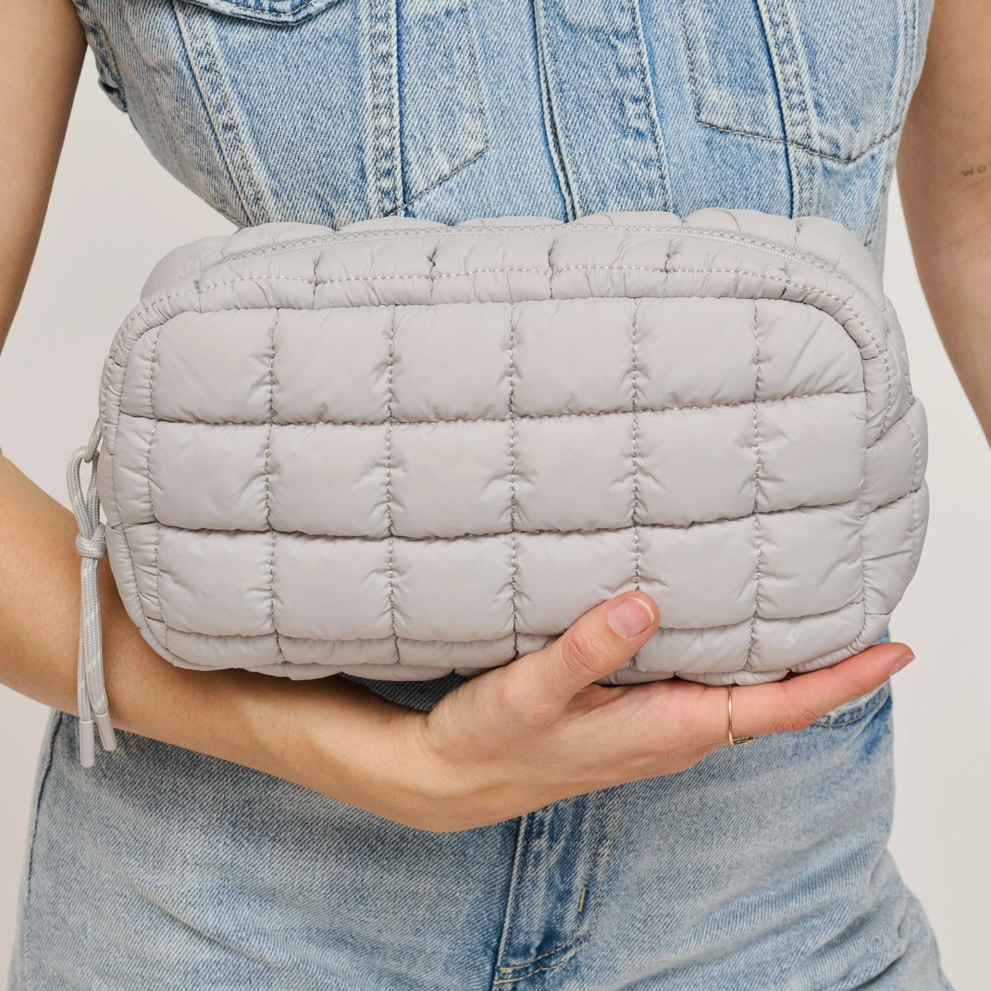 29349 Cloud Nine Quilted Puffer Nylon Cosmetic Pouch Outdoor Travel