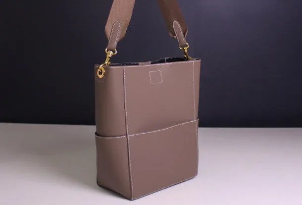 Genuine Leather handbag shoulder bag brown tote for women leather shopper bag Commuter Friendly Daily Routine