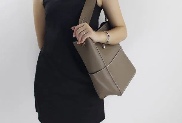 Genuine Leather handbag shoulder bag brown tote for women leather shopper bag Elegant Touch