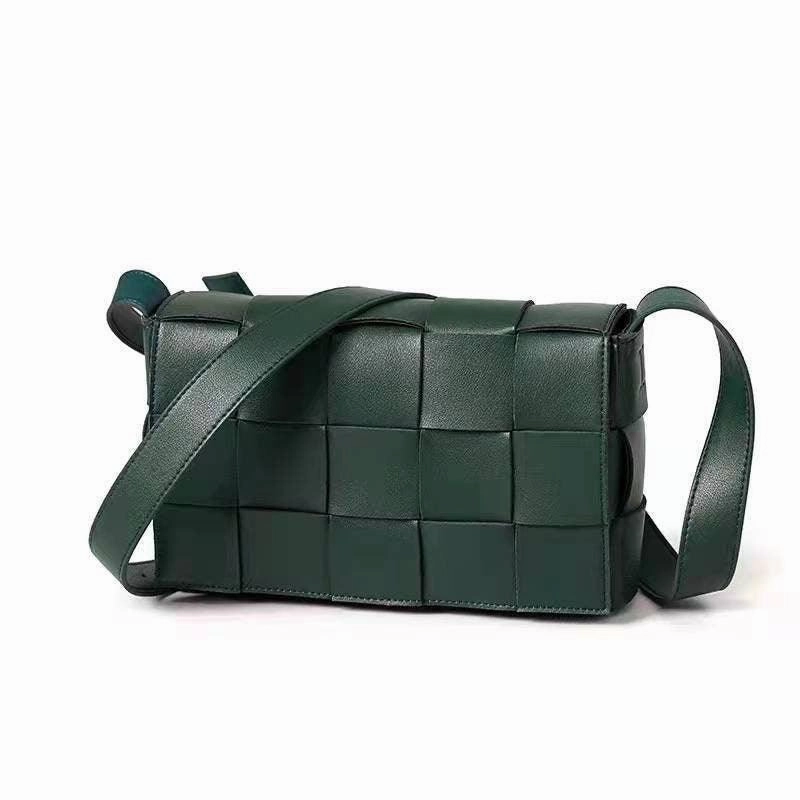 Quilted Elegant Small Leather Shoulder Bag, Intrecciato Lambskin Woven Bag, Classic Soft Leather Casual Bag, Woven Purse, Fashion Gift Outdoor Fashion Elegant Finish