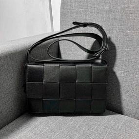 Quilted Elegant Small Leather Shoulder Bag, Intrecciato Lambskin Woven Bag, Classic Soft Leather Casual Bag, Woven Purse, Fashion Gift Effortless Style