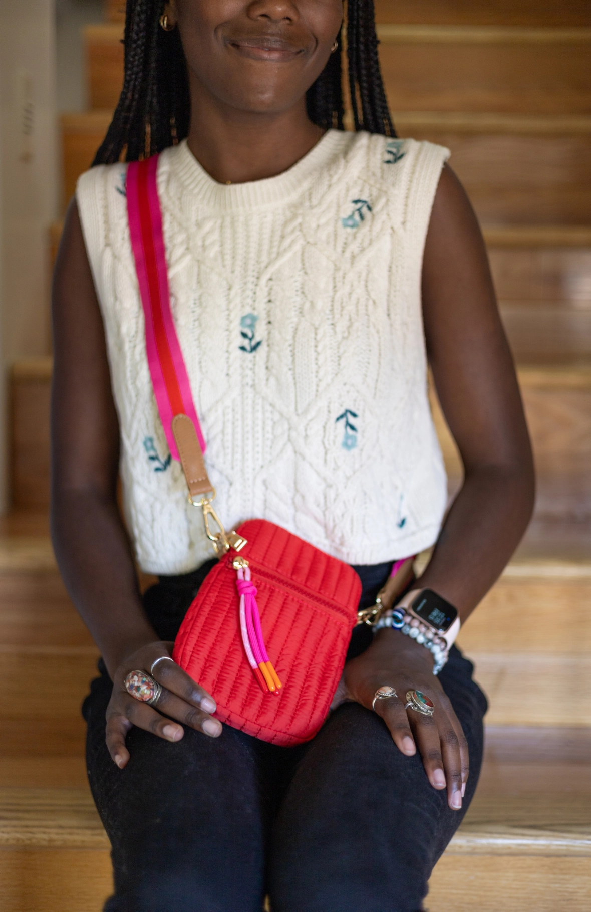 Functional Storage Color Accent Red Ezra Phone Holder