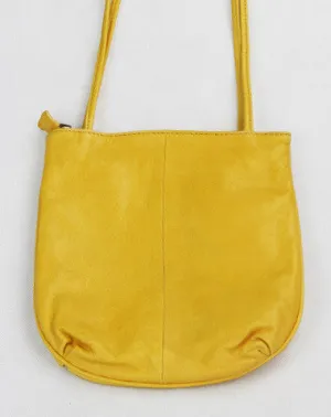 Weekend Bag Handmade vintage leather yellow minimalist crossbody Shoulder Bag for girl women