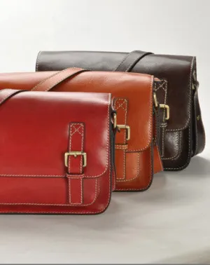 Handmade vintage leather Satchel Bags crossbody bag Shoulder Bag for girl women Compact Formfactor