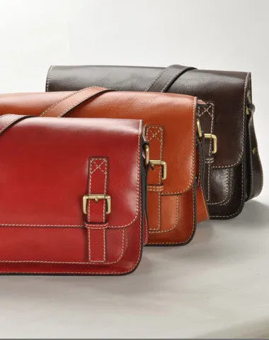 Minimal Aesthetic Handmade vintage leather Satchel Bags crossbody bag Shoulder Bag for girl women