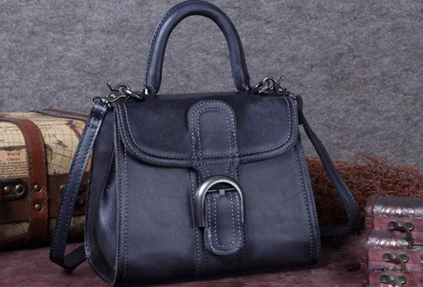 Customizable style Genuine Leather Handbag Vintage Saddle Bag Shoulder Bag Crossbody Bag Purse For Women