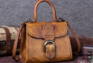 Luxury Essence Eco-conscious travel bag Genuine Leather Handbag Vintage Saddle Bag Shoulder Bag Crossbody Bag Purse For Women