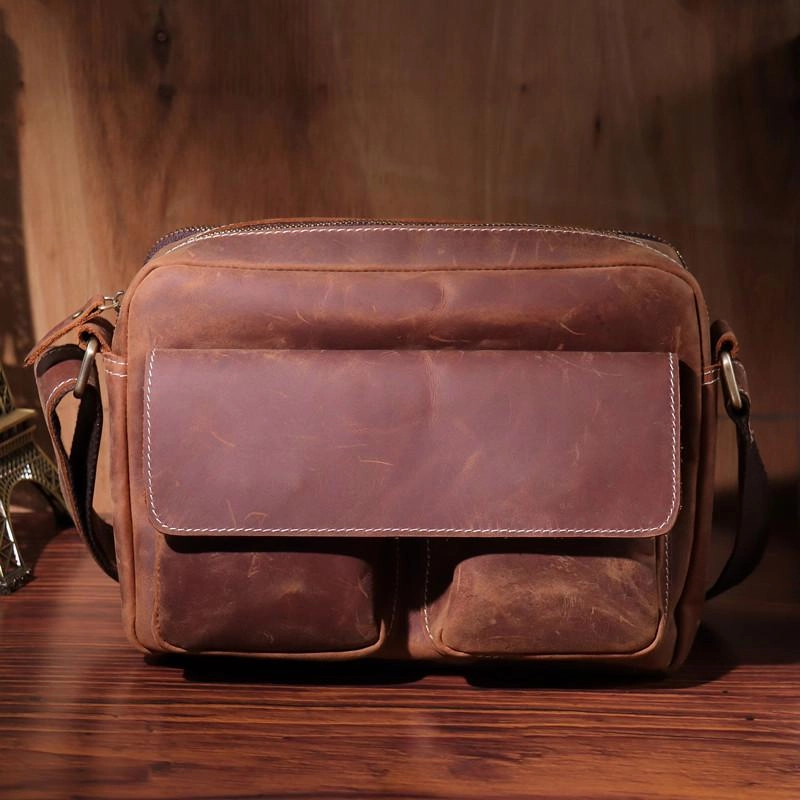 Vintage LEATHER MENS COURIER BAG Postman BAG SIDE BAG 10 inches MESSENGER BAG FOR MEN Timeless Simplicity Classic Utility