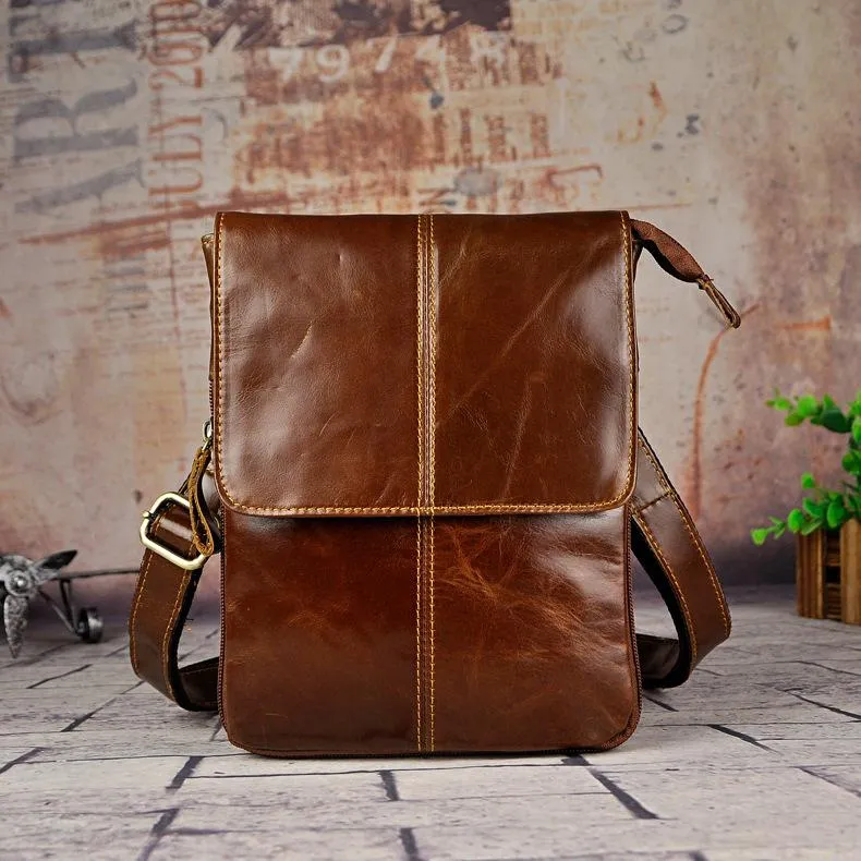 Mens Leather Small COURIER BAG Side Bag Waist Pouch Holster Belt Case Belt Pouch for Men Timeless Accessory Classic Look