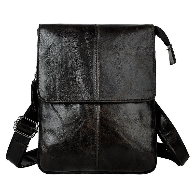 Mens Leather Small COURIER BAG Side Bag Waist Pouch Holster Belt Case Belt Pouch for Men Quality Edge