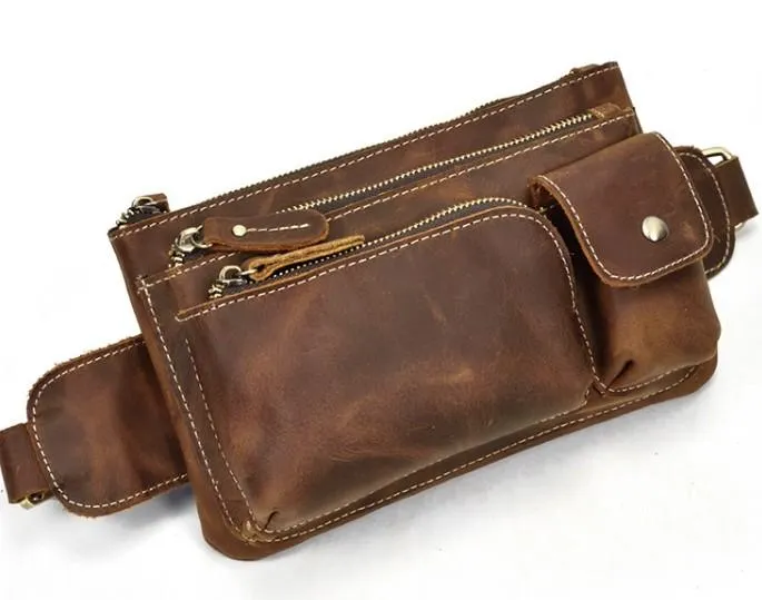 Retro and Cool LEATHER MENS FANNY PACK FOR MEN BUMBAG Vintage WAIST BAGS Compact Aesthetic