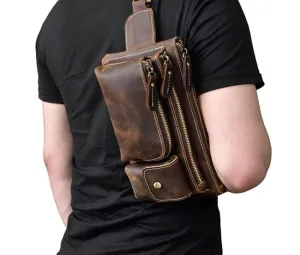 Retro and Cool LEATHER MENS FANNY PACK FOR MEN BUMBAG Vintage WAIST BAGS Chic Appearance Lightweight Feel
