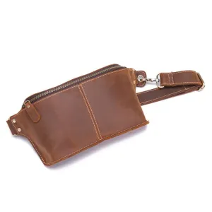 Retro Brown LEATHER MENS FANNY PACK FOR MEN BUMBAG Vintage WAIST BAGS Everyday Utility Daily Essentials