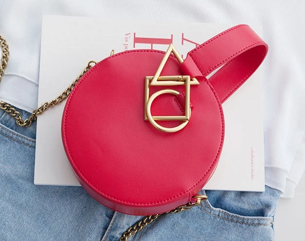 Round Leather Womens Stylish Circle Handbag Round Purse for Women Craftsmanship Pride Design Luxury