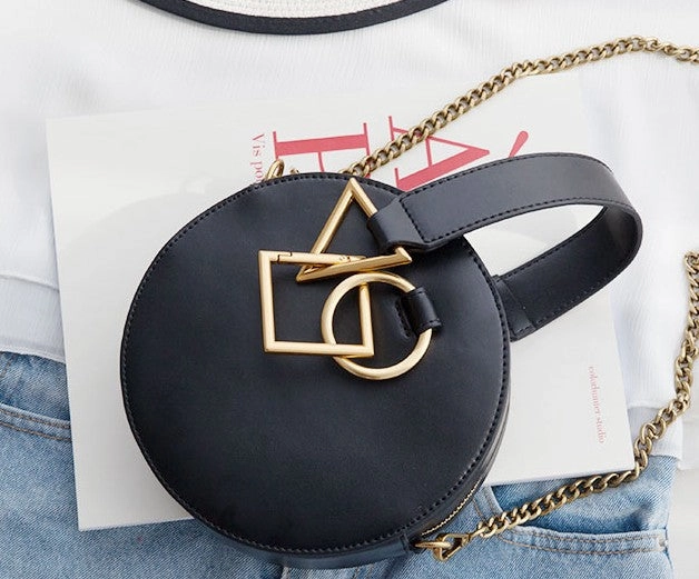 Round Leather Womens Stylish Circle Handbag Round Purse for Women City Essential Secure fit