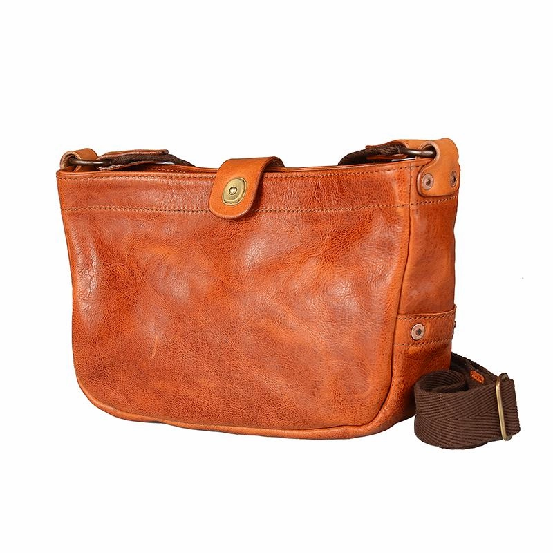Everyday Performance Work Necessity Casual Tan Leather Mens 8 inches Postman Bag Side Bag Brown Leather Messenger Bags Courier Bag For Men