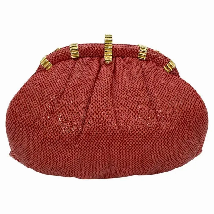 Timeless Edge party accessory Judith Leiber Red Lizard Clutch