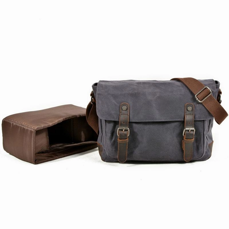 Mens Canvas Camera Messenger Bag Camera Side Bag Camera Shoulder Bag for Men Comfort handle