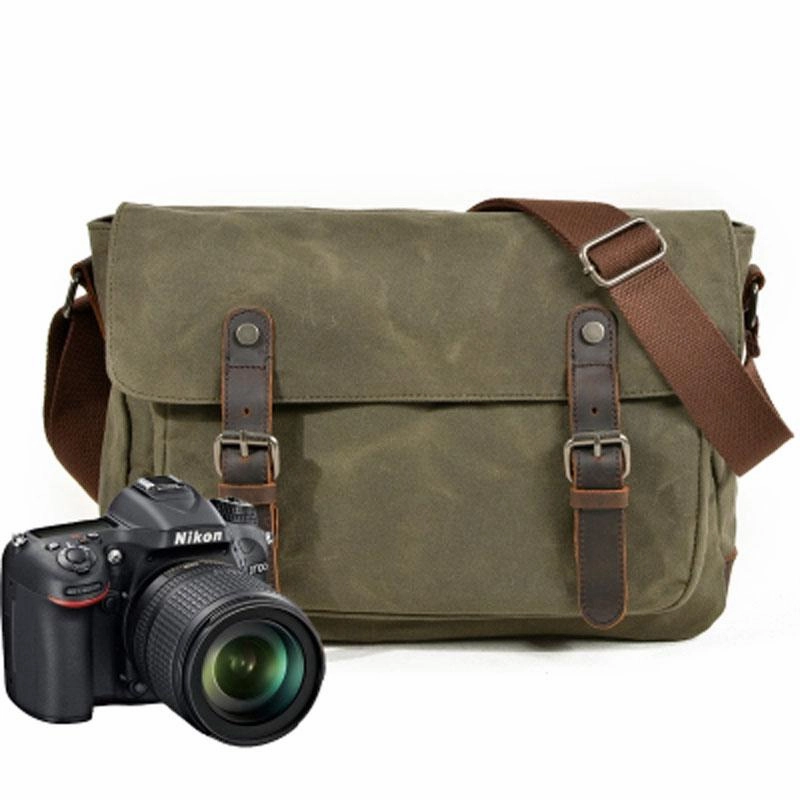 Mens Canvas Camera Messenger Bag Camera Side Bag Camera Shoulder Bag for Men Outdoor Lifestyle