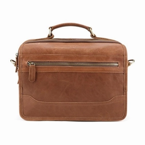 Compact Durability Compact Comfort Small Brown Leather Briefcase Messenger Bag Work Vintage Handbag Shoulder Bag For Men
