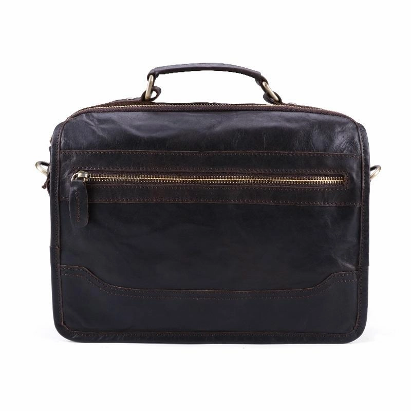Stylish Practicality Small Brown Leather Briefcase Messenger Bag Work Vintage Handbag Shoulder Bag For Men