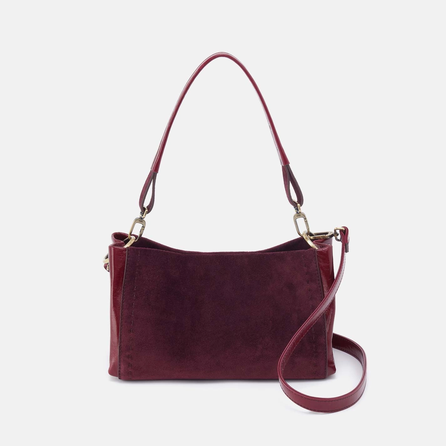 Seneca Shoulder Crossbody in Suede Leather - Prairie Garnet Anti-Theft Features Active Travel