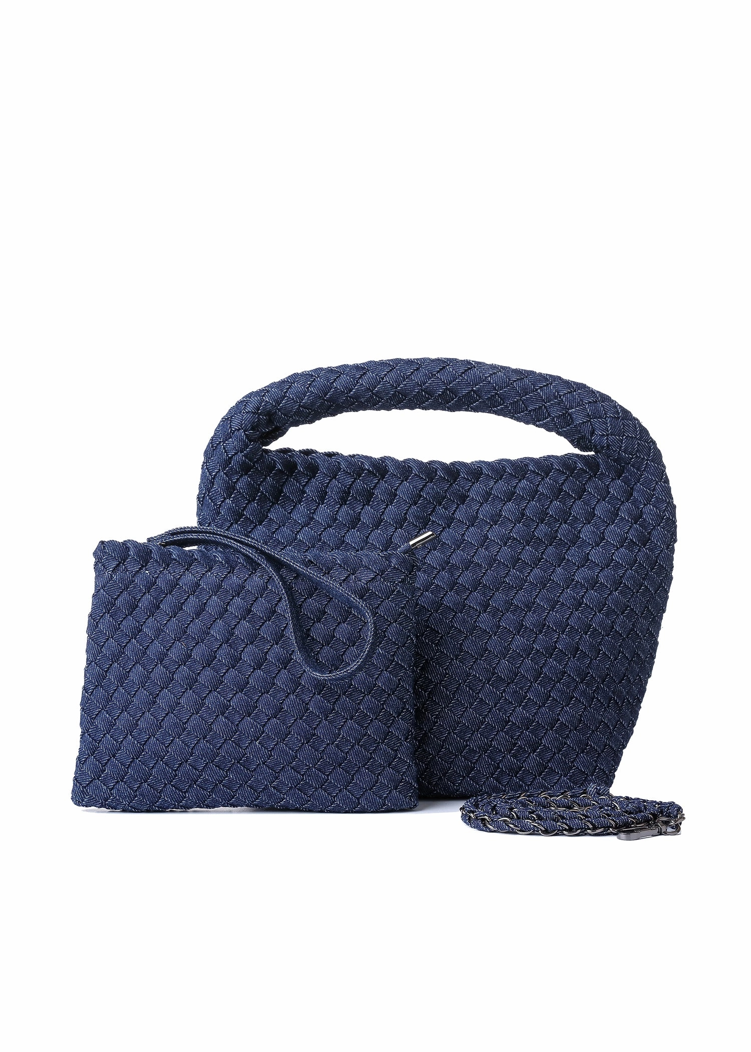 Contemporary Urban Look Urban Lifestyle Accessory Shelly Indigo Woven Bucket Bag PRE-ORDER SHIPS 11/15
