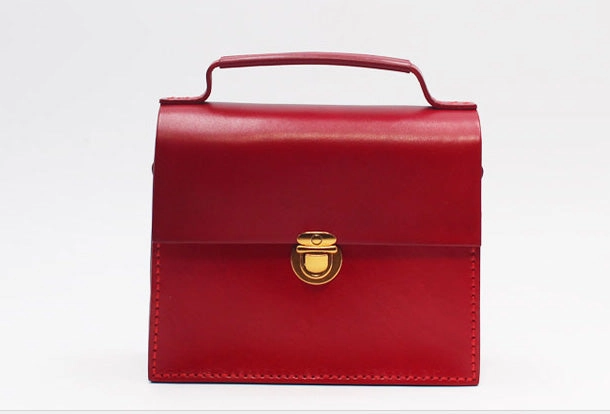 Stylish Detail Stylish Everyday Handmade Leather Handbag Square Purse Crossbody Shoulder Bag for Girl Women Lady