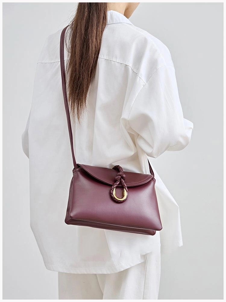 Silky Lambskin Leather Braided Rope Buckle Shoulder & Crossbody Bag | Elegant Handle Party Bag for Women Perfect Gift