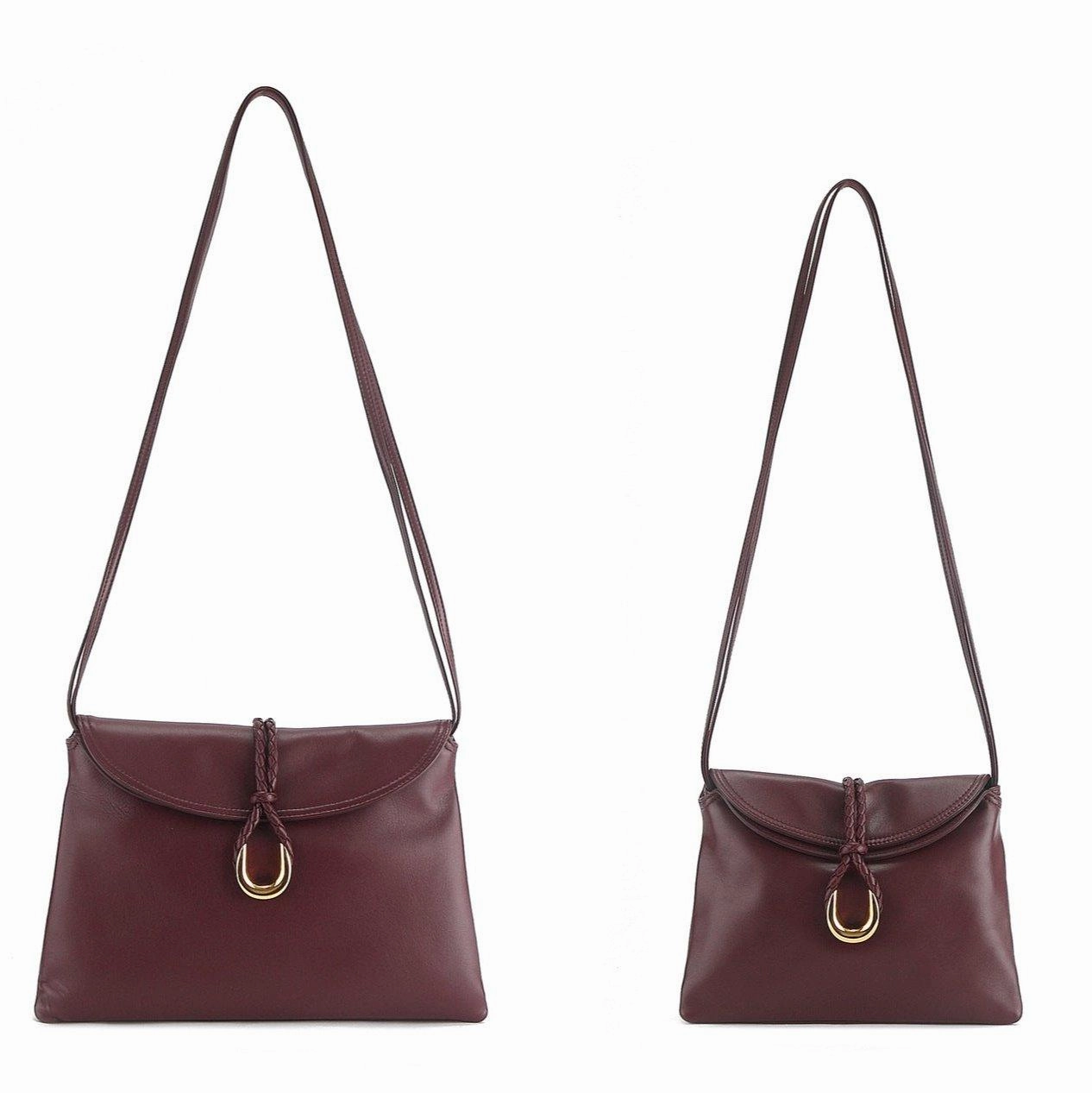 Luxury Aesthetic Silky Lambskin Leather Braided Rope Buckle Shoulder & Crossbody Bag | Elegant Handle Party Bag for Women