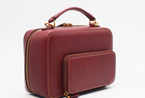 Handmade Leather Handbag Purse Crossbody Shoulder Bag for Girl Women Lady Indoor Use Stylish functional bag