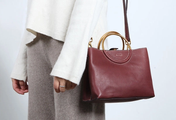 Chic Daily Artistic Fashion Genuine Leather Cute Handbag Crossbody Bag Shoulder Bag Women Leather Purse