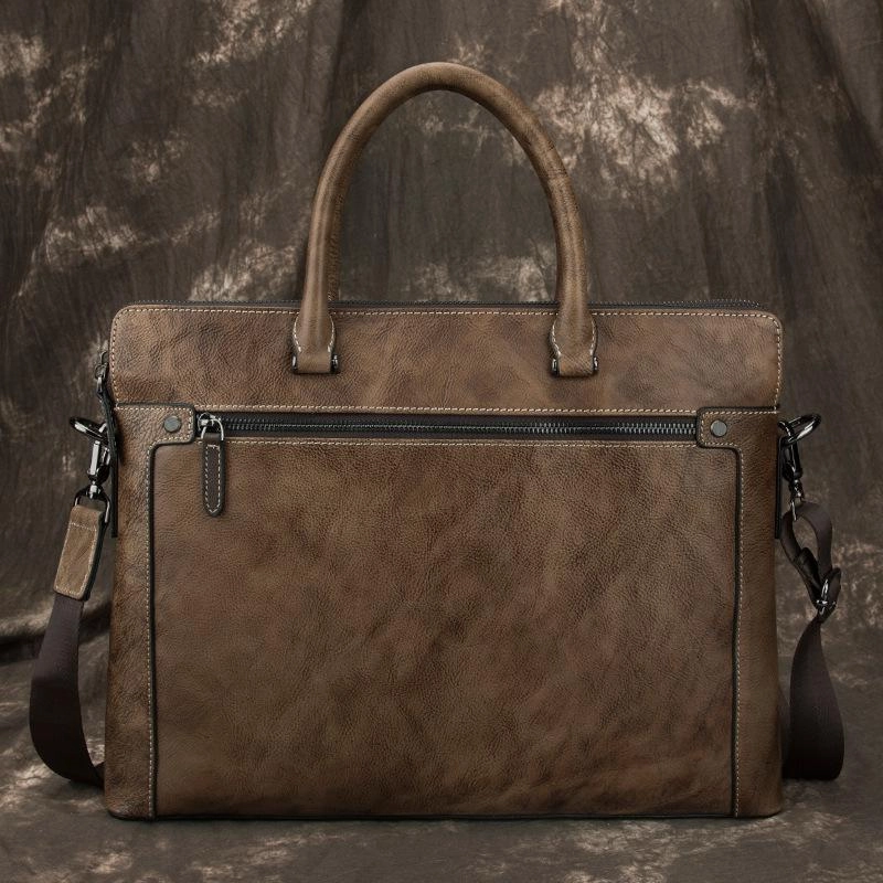 Casual Comfort Contemporary Look Brown Leather Men 14 inches Vintage Briefcase Handbag Blue Laptop Handbag Messenger Bag For Men