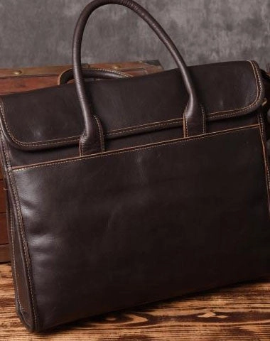 Daily Organizer Casual Companion Handmade leather men Briefcase messenger vintage shoulder laptop bag vintage bag