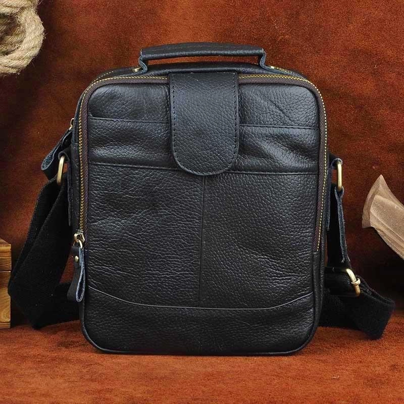 Work Routine Small Leather Mens SIDE BAG COURIER BAG Messenger Bag Shoulder Bag for Men