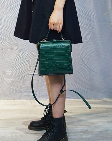 Casual Chic Formal Choice Handmade Womens Stylish Square White Leather Doctor Handbag Side Purse Doctor Purse for Women