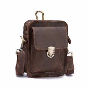 Simple Retro Leather Mens Tablet Messenger Bag Small Side Bag Messenger Bag For Men Sleek Appearance