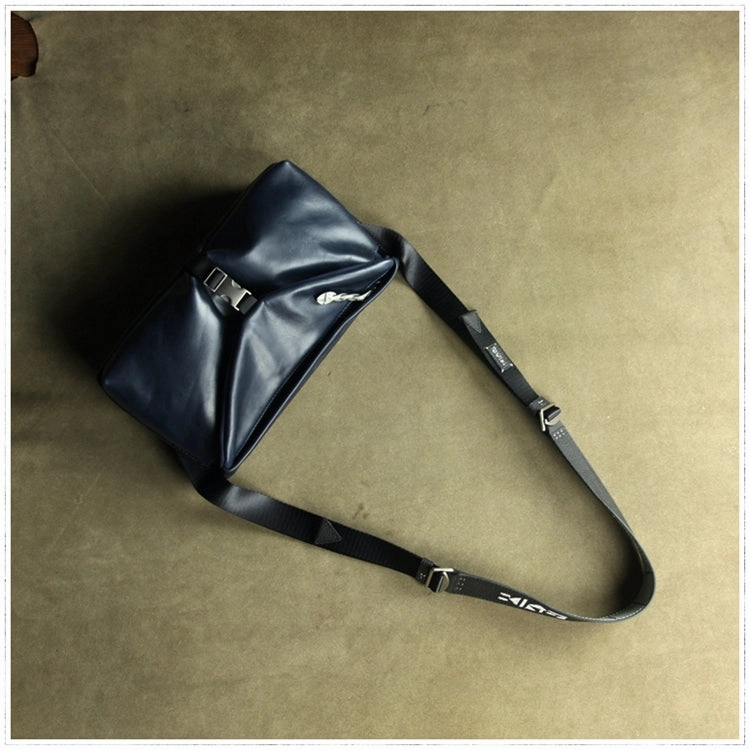 Casual Travel Workday Function Stylish Men Blue Leather Shoulder Purse Side Bag Leather Messenger Bag for Men