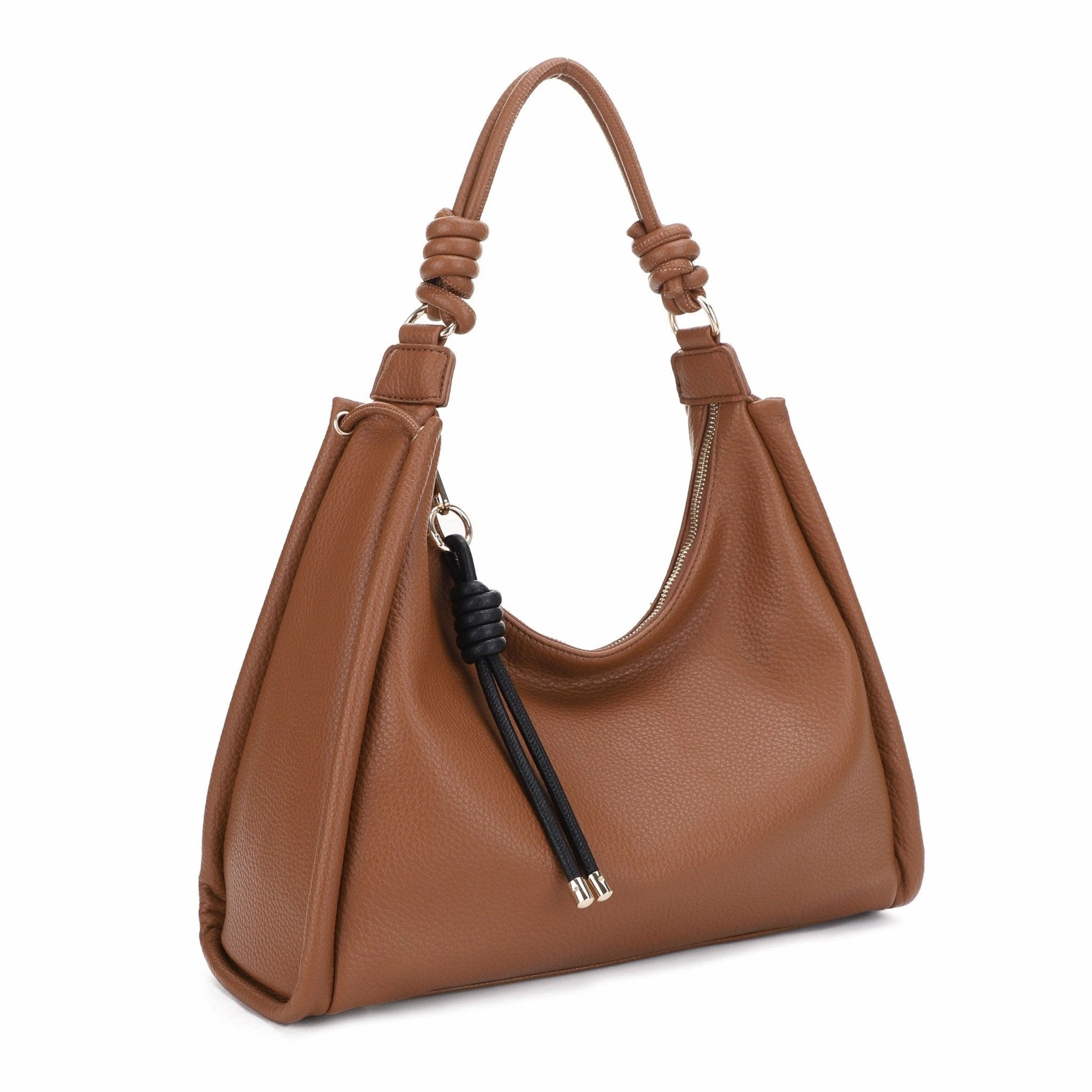 Chic Accessory AS20681 Chelsea Hobo bag with String Zip Puller accent