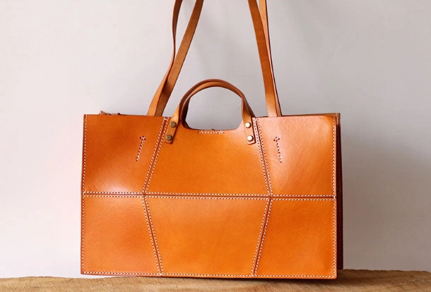 Handmade Leather handbag shopper bag for women leather shoulder bag Sleek Utility Everyday Function