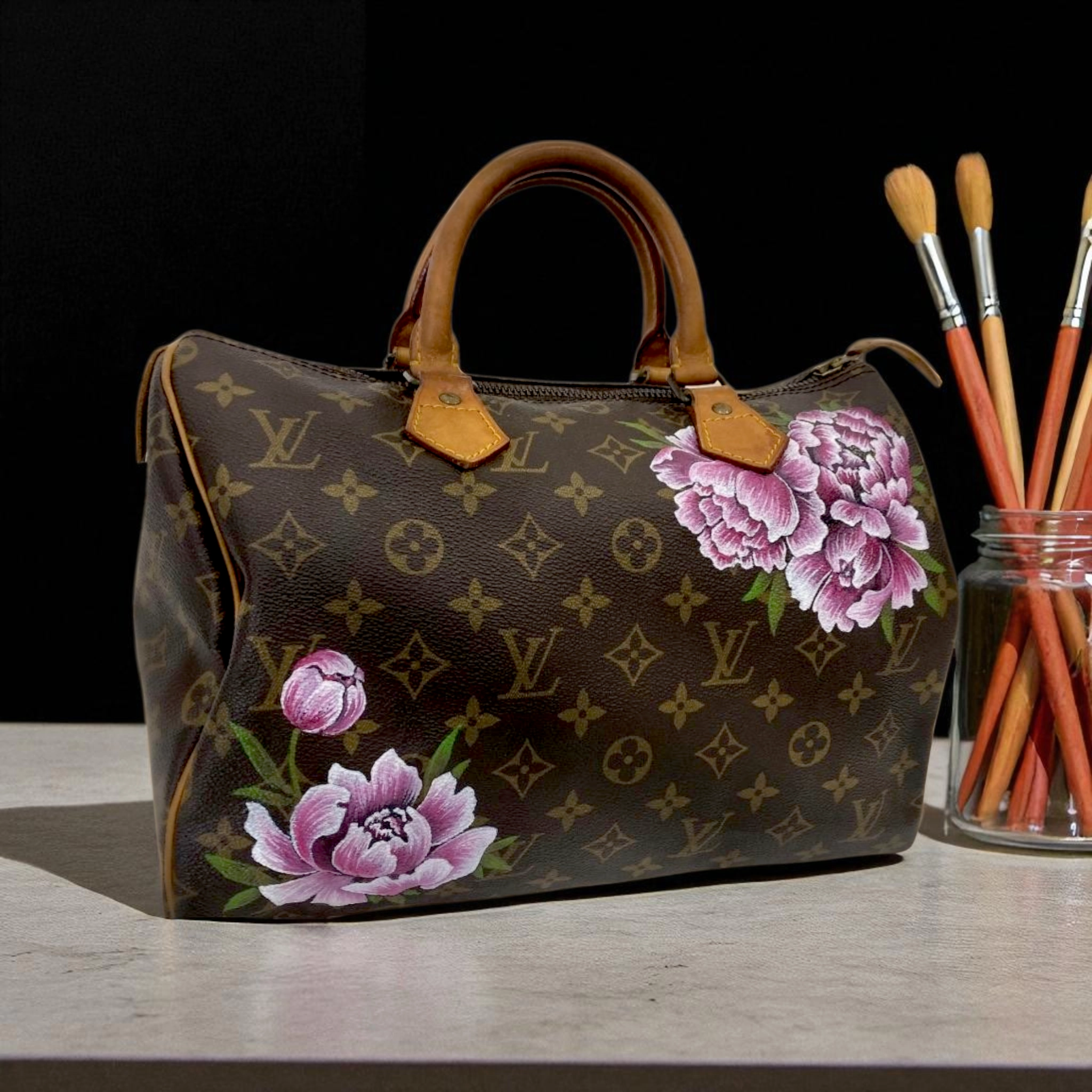 Outdoor Travel Compact Design Pink Peonies (Detailed)