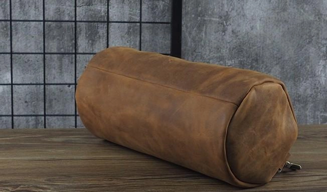 Compact Design Functional Functionality Cool Leather Mens Barrel Side Bag Bucket Shoulder Bag Messenger Bag for Men