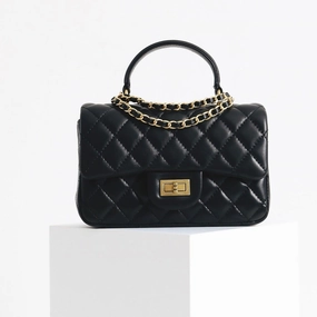 Quilted Sheepskin Leather Crossbody Bag, Classic Flap Bag Genuine Leather Shoulder Bag, Minimalist Quilted Evening Bag, Chain Leather Designer Inspired Bag Timeless Outfit