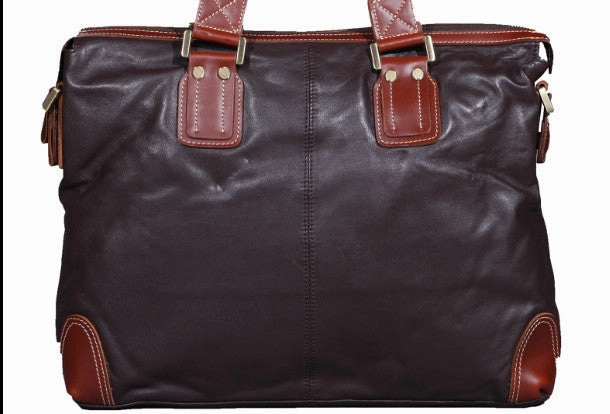 Handmade leather men Briefcase messenger vintage shoulder laptop bag vintage bag Organized Storage