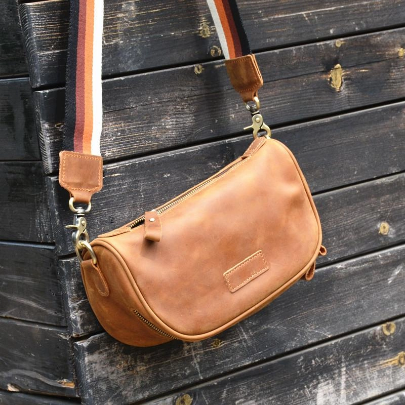 Timeless Design Brown LEATHER MEN'S Small Side bag Brown Saddle Bag MESSENGER BAG Brown Courier Bag FOR MEN