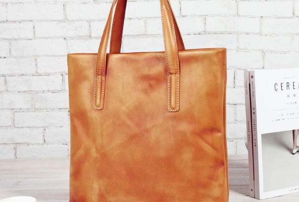 Business Ready Handmade Leather handbag shoulder bag large tote for women leather shopper bag