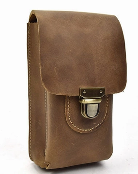 Handmade Leather Mens Cell Phone Holsters Waist Bags Hip Pack Belt Bag for Men Elegant accessory Chic Modern