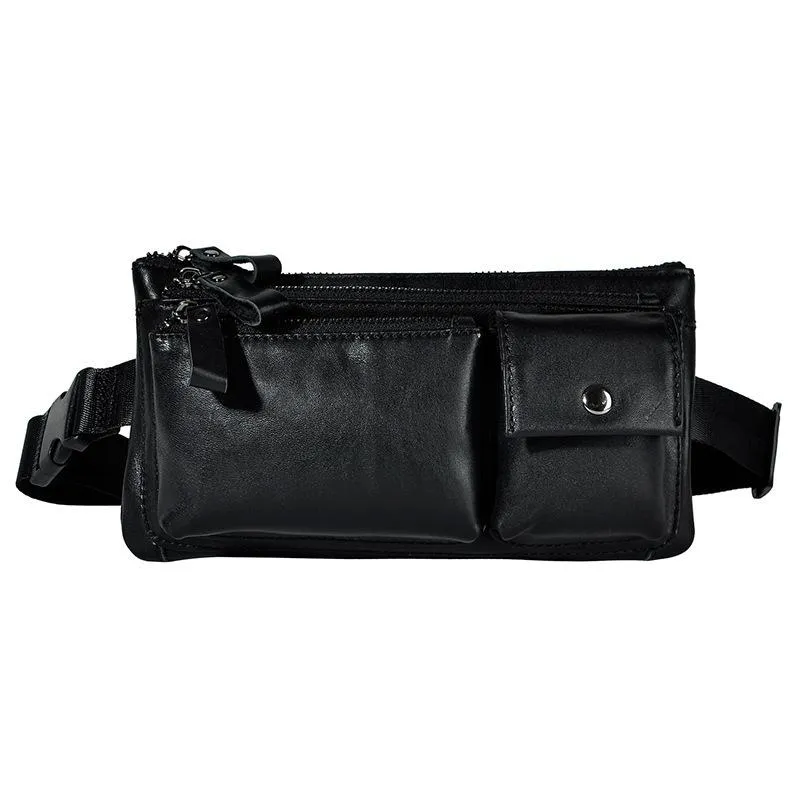 Spacious card holder Refined Details Leather Mens Fanny Pack Waist Bag Hip Pack Belt Bag Bumbag for Men